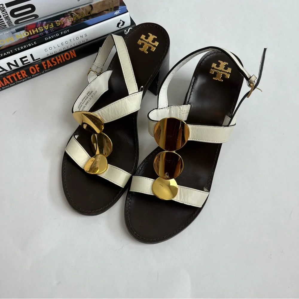 Tory Burch Patos Multi Disk Sandal Block Heel